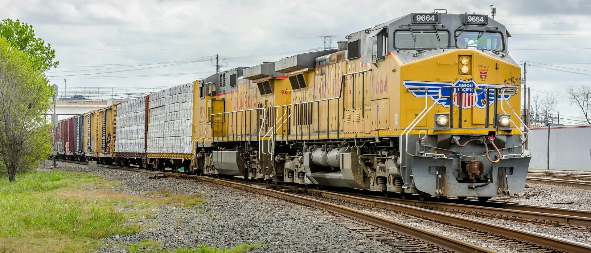 Industrial rail equipment in motion